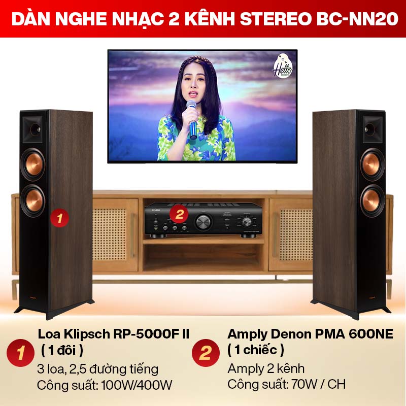 D&agrave;n nghe nhạc 2 k&ecirc;nh Stereo BC-NN20