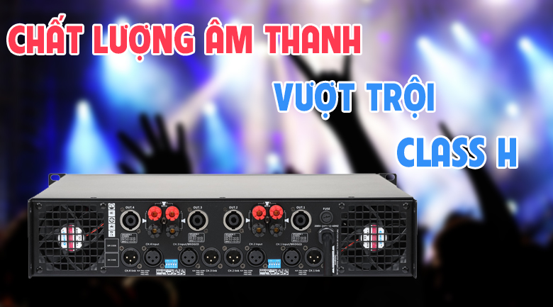 Mạch khuếch đại class H mang đến khả năng chuyển đổi năng lượng vượt trội, gi&uacute;p tiết liệm điện năng ti&ecirc;u thụ