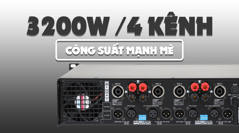 Cục đẩy c&ocirc;ng suất 4 k&ecirc;nh AAP TD8004 c&oacute; khả năng khu&ecirc;ch đại &acirc;m thanh vượt trội