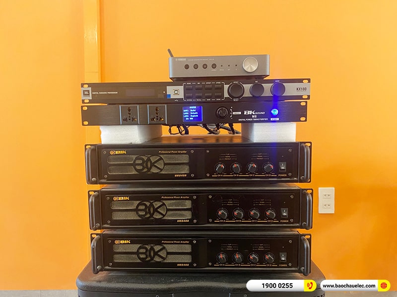 Lắp đặt dàn âm thanh cho quán Hy Linh Tea & Cafe tại Hải Phòng (RCF CMAX 4112, VM840A, KX180A, JBL CV18S, Yamaha WXC50) 