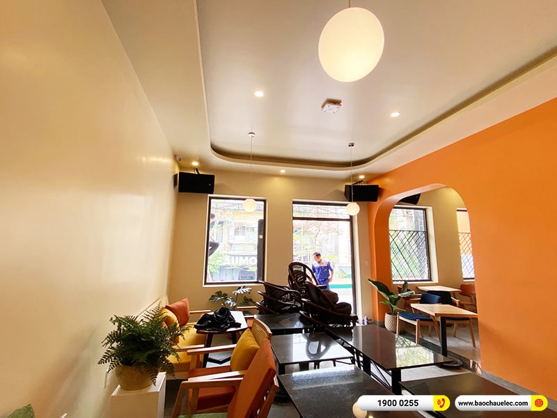 Lắp đặt dàn âm thanh cho quán Hy Linh Tea & Cafe tại Hải Phòng (RCF CMAX 4112, VM840A, KX180A, JBL CV18S, Yamaha WXC50) 