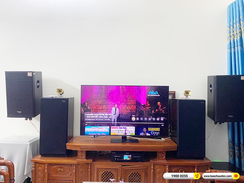 Loa Sub BKSound SW312B tái tạo âm trầm uy lực, hoạt động bền bỉ sử dụng cho dàn karaoke, nghe nhạc xem phim cực hay. Hoạt động với mức công suất mạnh mẽ cho âm thanh chân thực, sống động thích hợp chơi tốt với nhiều thể loại âm thanh. Hình ảnh bộ dàn được lắp đặt và bàn giao cho gia đình: