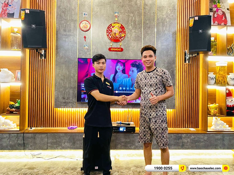 Lắp đặt dàn karaoke JBL hơn 44tr cho anh Tú tại Thái Nguyên (JBL XS12, BKSound DKA 8500, SW612B) 