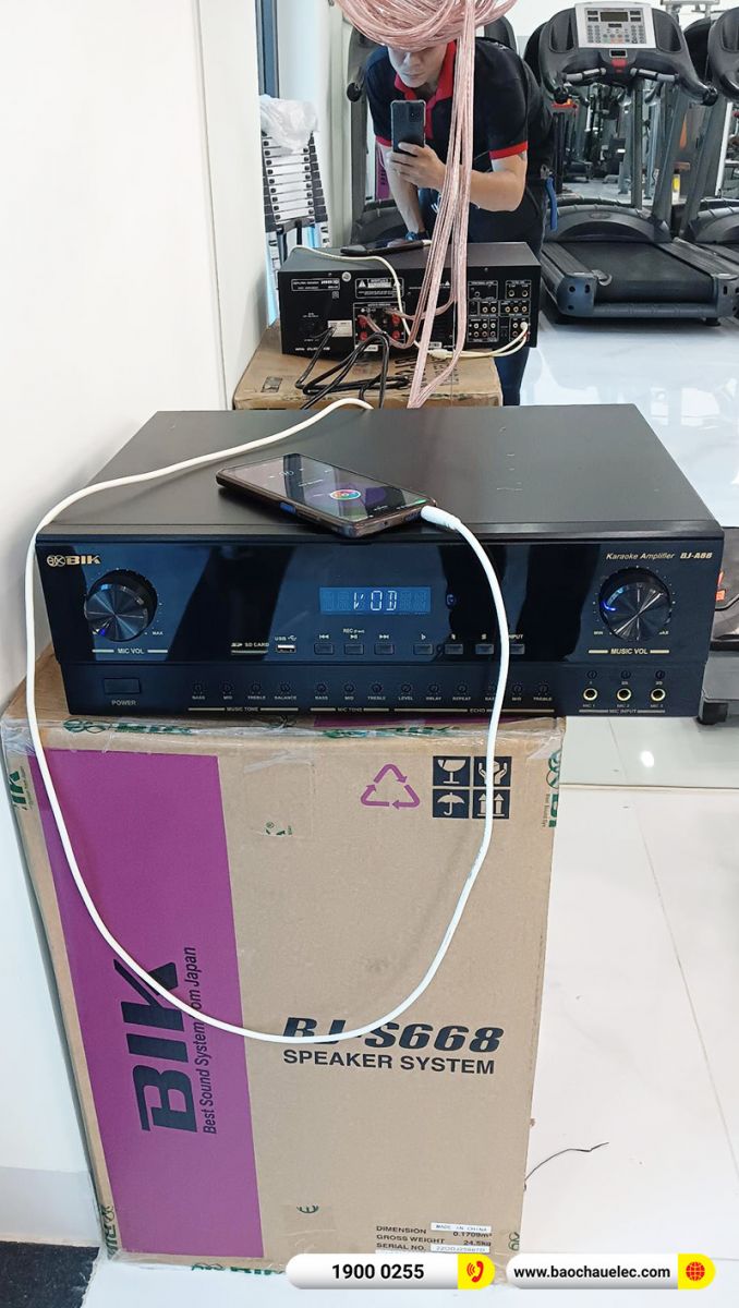 Lắp đặt dàn âm thanh phòng Gym tại Đồng Nai (BIK BJ-S668, BIK BJ-A88)