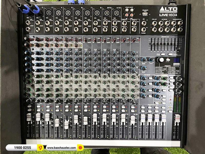 Lắp đặt dàn âm thanh 180tr cho TT Tiệc cưới Thanh Bình tại Đồng Nai (TS415, TS412, TS418S, KX850, Live 1604, Actpro DSP48,…)