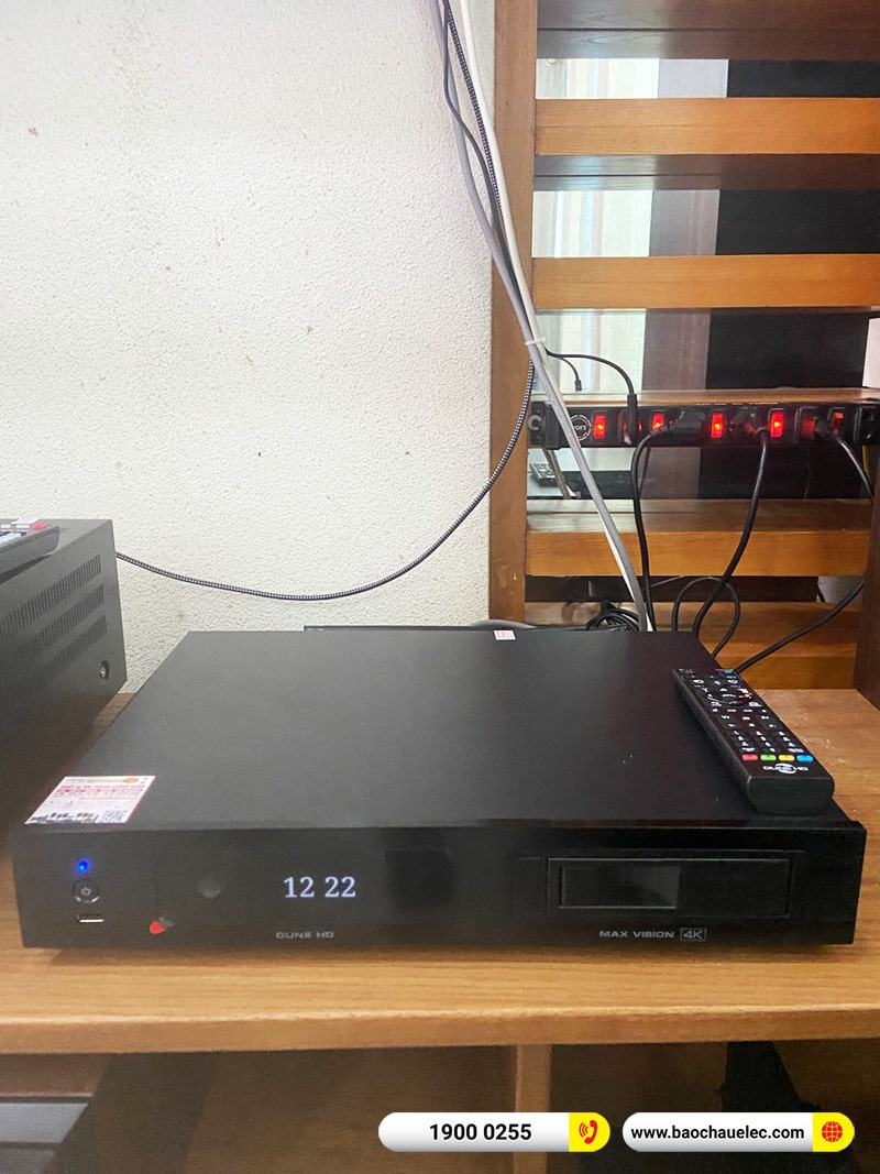 Lắp đặt dàn âm thanh 5.1 xem phim, nghe nhạc trị giá khoảng 130 triệu cho anh Dương tại Bình Dương (RP-8000F II, RP-502S, RP-504C, SPL150, AVC-X4700H, Vision 4K)