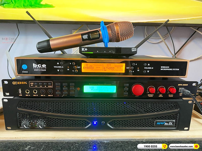 Lắp đặt dàn karaoke trị giá hơn 50 triệu cho anh Hiệu tại Bình Dương (BMB 1212SE, APP MZ-86, BRP-5600, SW815, UGX12 Gold) 