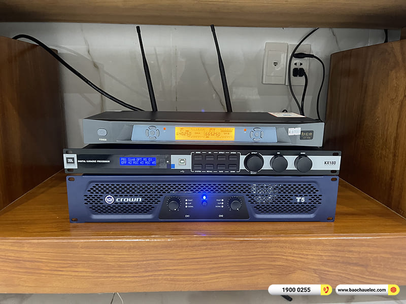 Lắp đặt dàn karaoke JBL hơn 47tr cho cô Hà ở Bình Dương (JBL XS10, Crown T5, KX180A, BCE VIP 3000)