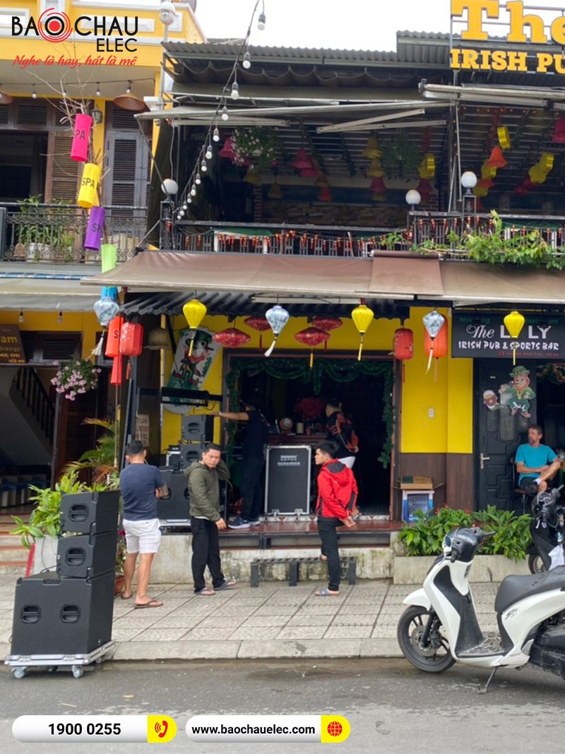Lắp đặt dàn Array trị giá hơn 70 triệu cho quán The LyLy Irish Pub & Sprots Bar tại Hội An (Array Temeisheng LT-15, Alto Live 802, BIK BJ-U100)