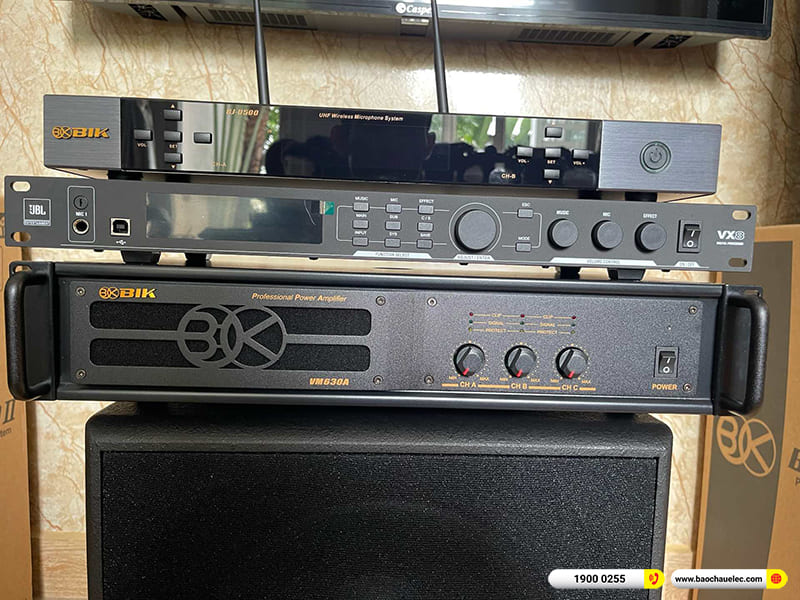 Lắp đặt dàn karaoke BIK hơn 44tr cho anh Hiển ở TPHCM (BIK BSP 410II, VM 630A, JBL VX8, BJ-W35, BJ-U500)
