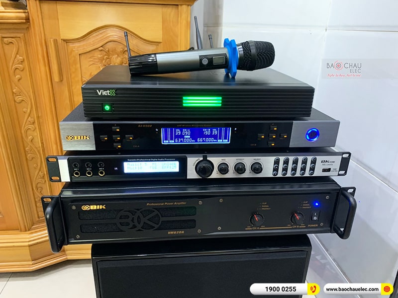 Lắp đặt d&agrave;n karaoke trị gi&aacute; hơn 60 triệu cho anh Lịch tại TPHCM (Amate Key 10, VM620A, X6 Luxury, BJ-W25A, BJ-U500, 4K Plus 4TB, M&agrave;n 22inch) 