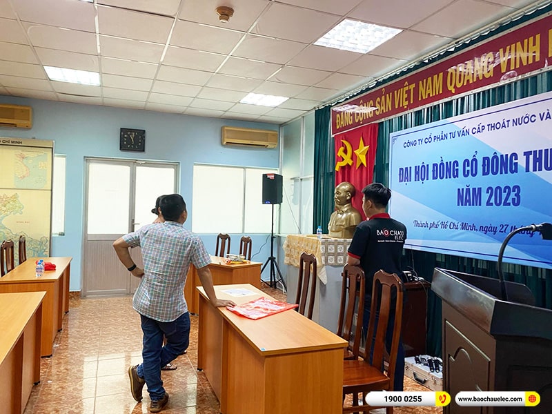 Lắp đặt dàn âm thanh hội trường Công ty CP Tư vấn Cấp thoát nước và Môi trường tại TPHCM (Alto TS410, BKSound DSP-9000 Plus) 
