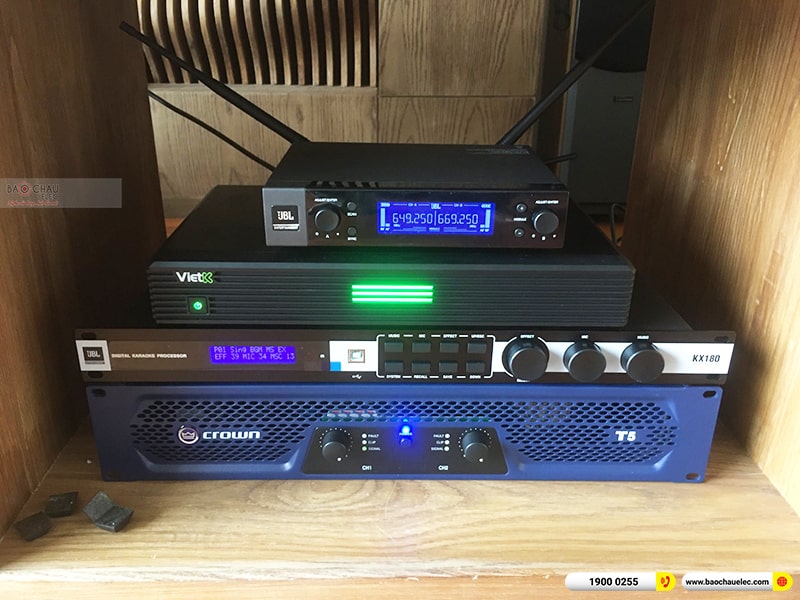 Lắp đặt d&agrave;n karaoke trị gi&aacute; gần 90 triệu cho anh Vinh tại TPHCM (JBL XS10, Crown T5, KX180A, JBL A120P, VM200, 4K Plus 4TB, M&agrave;n 22inch) 