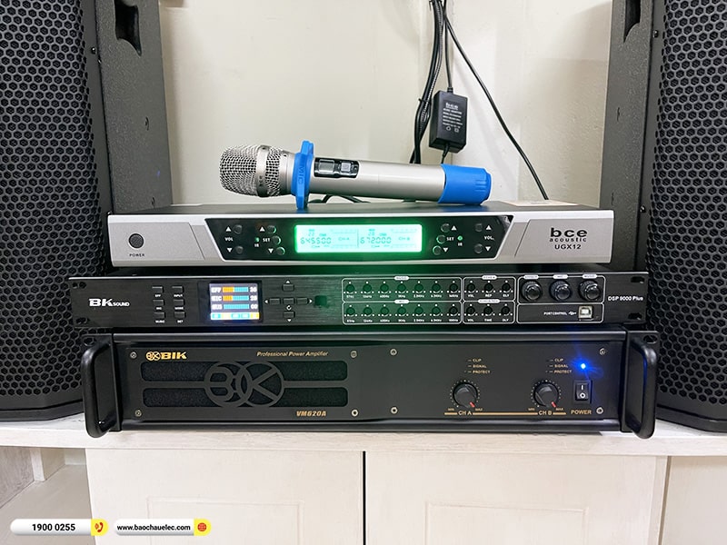 Lắp đặt dàn karaoke trị giá hơn 30 triệu cho anh Bình tại Hà Nội (BIK BSP 410II, VM620A, DSP-9000 Plus, SW512C, BCE UGX12) 
