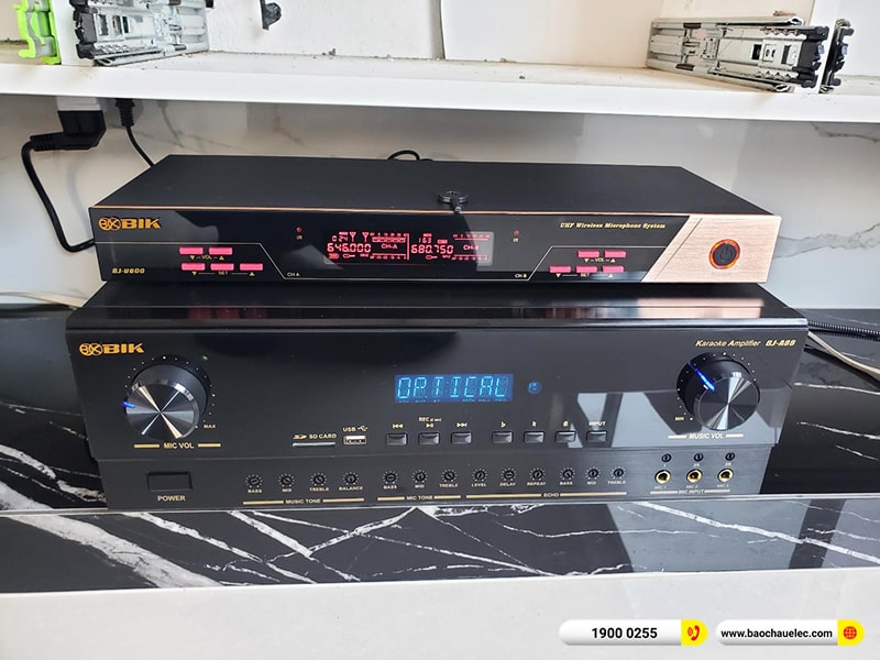 Lắp đặt dàn karaoke JBL hơn 23tr cho anh Minh tại Hà Nội (JBL CV1852T, BIK BJ-A88, BIK BJ-U600) 