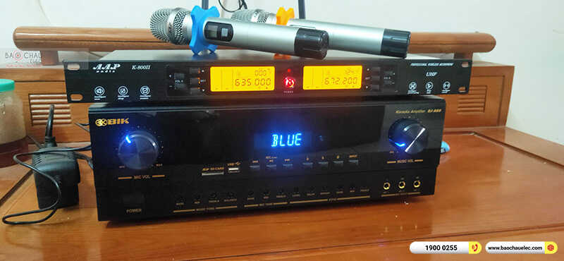 Lắp đặt dàn karaoke trị giá gần 20 triệu cho anh Cường tại Hà Nội (BIK BJ-S668, BIK BJ-A88, AAP K800II)