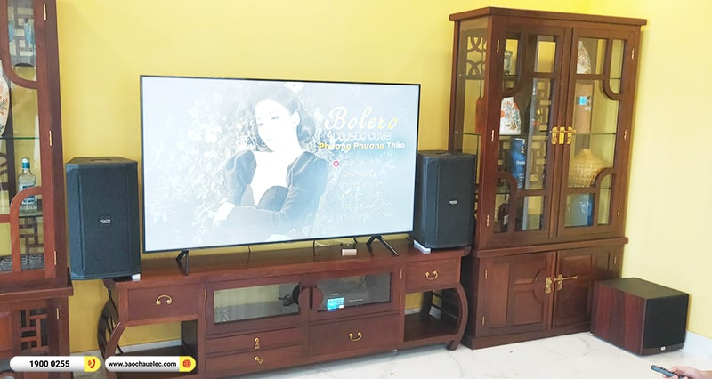 Lắp đặt d&agrave;n karaoke trị gi&aacute; gần 40 triệu cho chị Hương tại H&agrave; Nội
