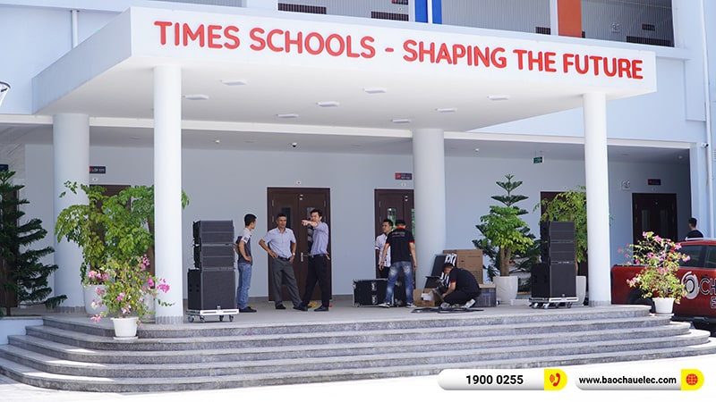 Lắp đặt dàn Line Array trị giá hơn 80 triệu cho Trường TH Times School tại Hà Nội (Temeisheng LT-15, Yamaha MG12XU, UGX12, BKSound M8) 