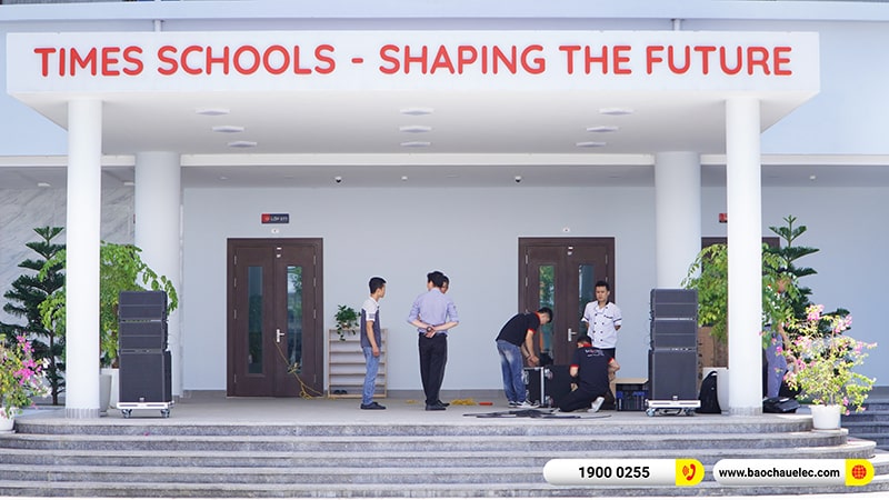 Lắp đặt dàn Line Array trị giá hơn 80 triệu cho Trường TH Times School tại Hà Nội (Temeisheng LT-15, Yamaha MG12XU, UGX12, BKSound M8) 
