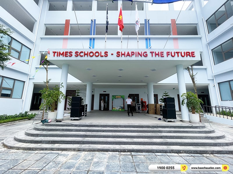 Lắp đặt d&agrave;n Line Array trị gi&aacute; hơn 80 triệu cho Trường THCS Times School tại H&agrave; Nội (Temeisheng LT-15, Yamaha MG12XU, UGX12, BKSound M8)