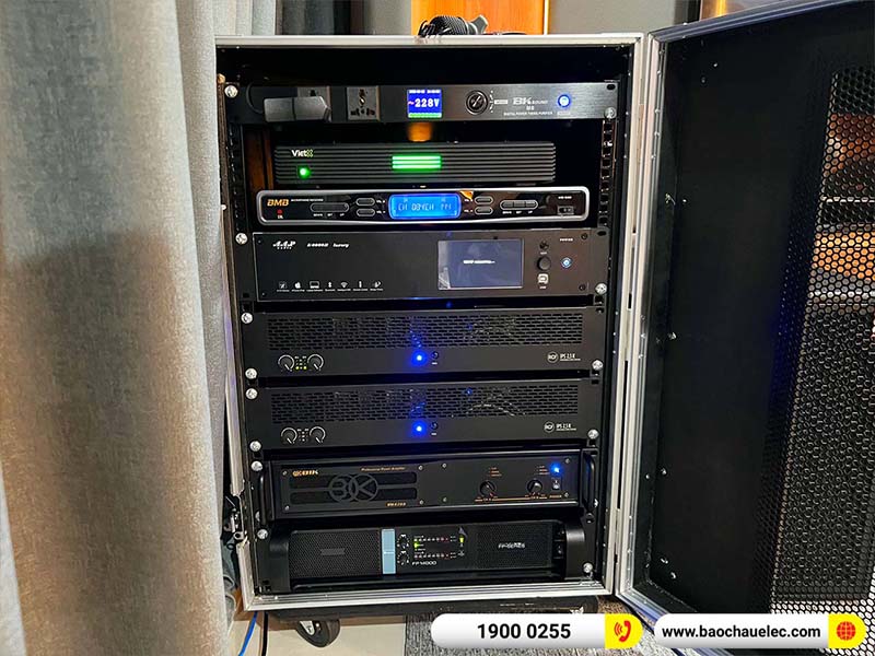 Lắp đặt phòng karaoke, nghe nhạc, xem phim hơn 340tr cho chú Nghiệp tại Hà Nội (CMAX 4112, IPS 2.5K, VM420A, FP14000, K9900II Luxury,…)