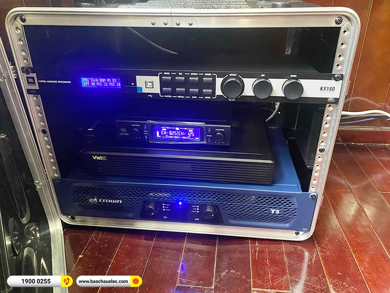 Lắp đặt dàn karaoke du thuyền trị giá hơn 180 triệu cho anh Hậu tại Hà Nội (JBL MTS10, Crown T5, KX180A, JBL A120P, VM300, 4K Plus 4TB, Màn 22inch,…) 
