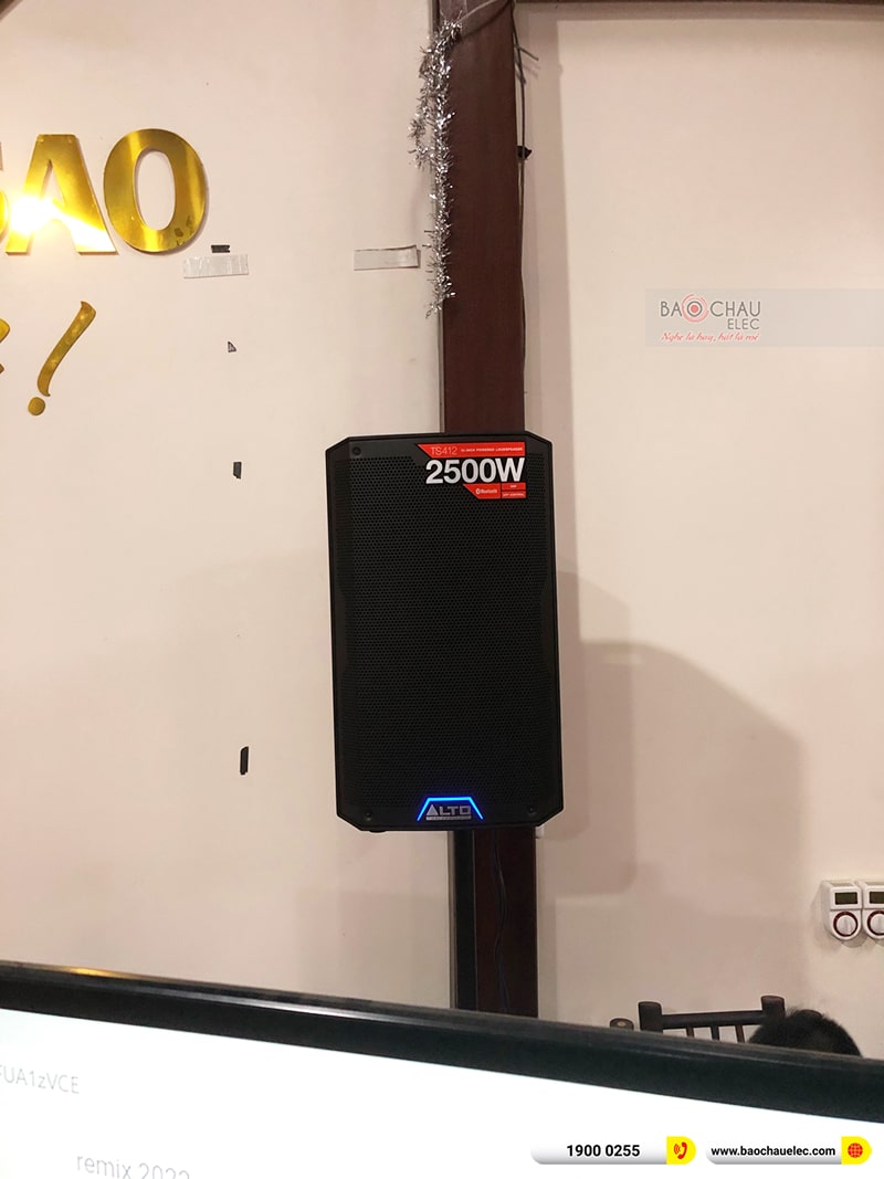 Lắp đặt hệ thống âm thanh nhà hàng Năm Sao của anh Hoàng tại Hà Nội (Alto TS412, BKSound X5 Plus, Alto TS312S, BCE UGX12) 