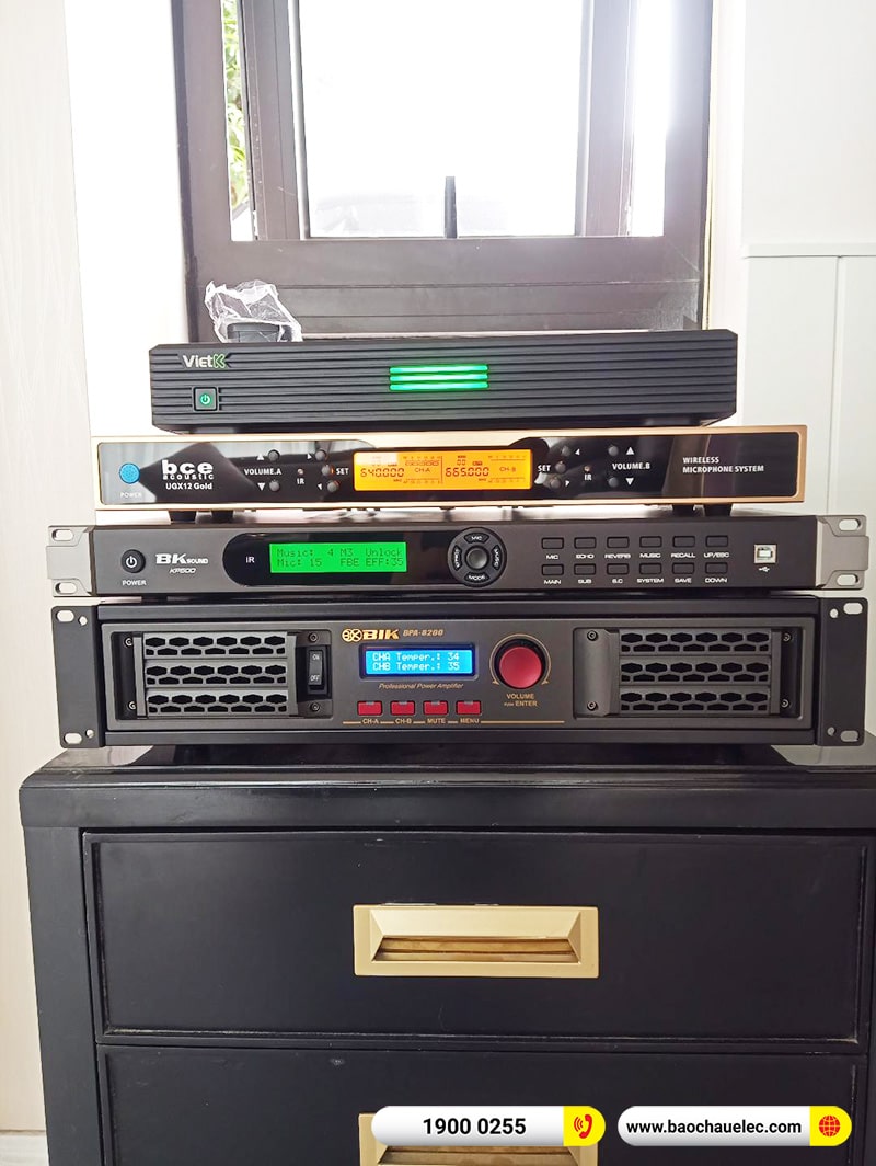 Lắp đặt dàn karaoke Denon 60tr cho chị Hoa tại KĐT Xanh Villas Hà Nội (Denon DN512, BPA-8200, KP500, SW512B, UGX12 Gold,…) 