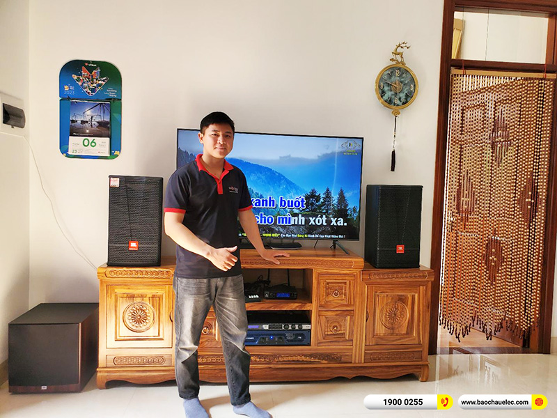 Lắp đặt d&agrave;n karaoke JBL hơn 57tr cho ch&uacute; Huy&ecirc;n tại H&agrave; Nội (JBL CV1070, Crown T5, KX180A, JBL VM200)