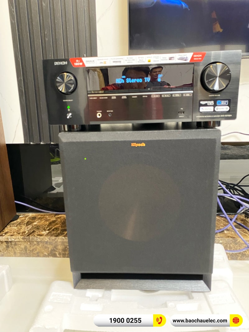 Lắp đặt dàn âm thanh 5.1 xem phim, nghe nhạc trị giá hơn 80 triệu cho anh Quang tại Hà Nội (Klipsch RP-6000F II, RP-402S, RP-504C, SPL-120, Denon AVC-X3700H)