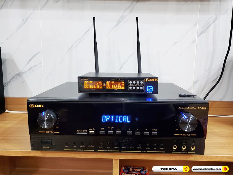 Lắp đặt dàn karaoke trị giá khoảng 20 triệu cho anh Dương tại Hà Nội (BIK BQ-S63, BIK BJ-A88, BIK BJ-U100) 