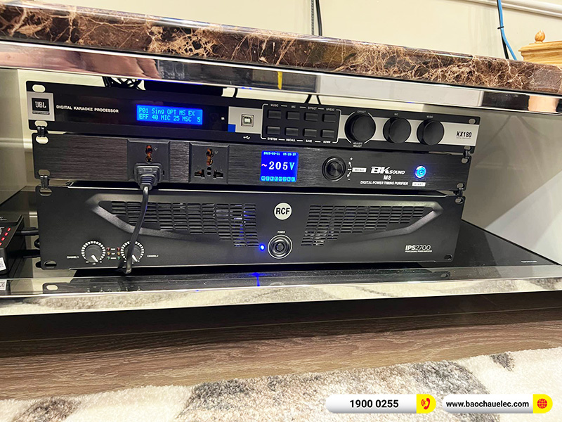 Lắp đặt dàn karaoke trị giá gần 100 triệu cho chị Hằng tại Hà Nội (RCF CMAX 4110, IPS 2700, KX180A, JBL VM300, 4K Plus 4TB, BKSound M8) 