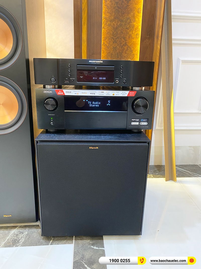 Lắp đặt dàn nghe nhạc trị giá hơn 90 triệu cho anh Mạnh tại Hà Nội (Klipsch RP-8000F II, Denon AVC-X4700H, Maranzt CD6007, Klipsch R-121SW)