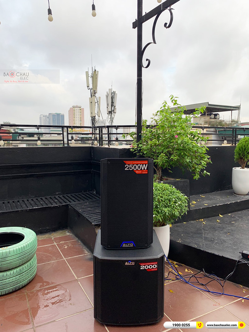 Lắp đặt bộ dàn âm thanh quán cafe anh Trường tại Hà Nội (Alto TS412, Alto Live 1202, Alto TS412S, Shure PGA58-QTR) 