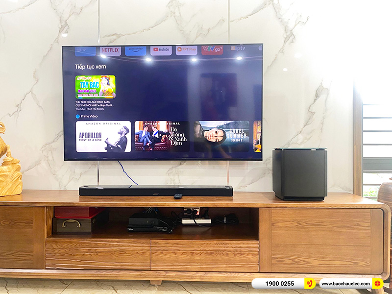 Lắp đặt bộ loa Soundbar Bose trị gi&aacute; gần 40tr anh Hiền tại Quảng Ninh (Soundbar 900 + Bose Bass Module 700)