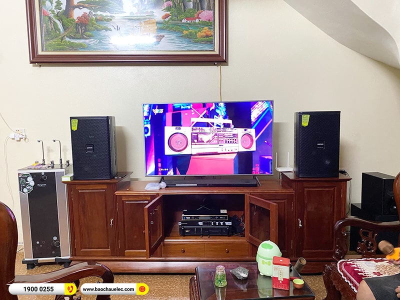 Lắp đặt dàn karaoke Domus 38tr cho chị Phương tại Hà Nam (Domus DP6120 Max, CA-J602, KX180A, SW612B, UGX12 Gold)