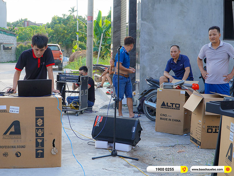 Lắp đặt dàn Line Array Actpro trị giá hơn 100 triệu cho anh Thùy tại Hà Nam (Loa Line Array Active Actpro A2 Suit, Alto TS412)