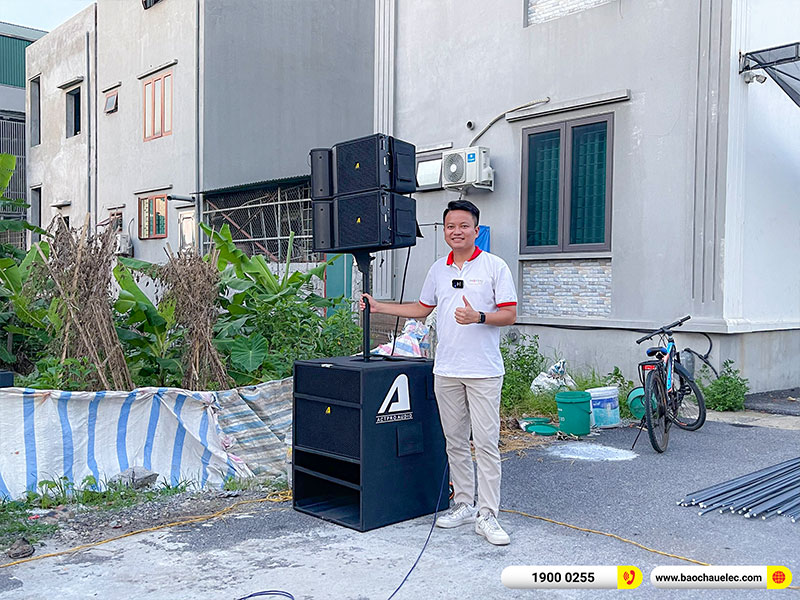 Lắp đặt dàn Line Array Actpro trị giá hơn 100 triệu cho anh Thùy tại Hà Nam (Loa Line Array Active Actpro A2 Suit, Alto TS412)