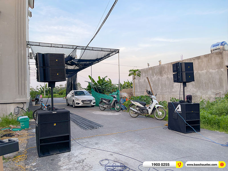 Lắp đặt dàn Line Array Actpro trị giá hơn 100 triệu cho anh Thùy tại Hà Nam (Loa Line Array Active Actpro A2 Suit, Alto TS412)