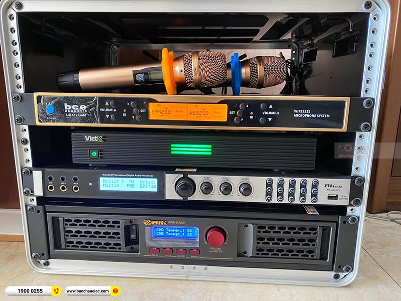 Lắp đặt d&agrave;n karaoke trị gi&aacute; hơn 70 triệu cho chị Huyền tại Quảng Ninh (BMB 1210SE, BPA-6200, X6 Luxury, SW815, UGX12 Gold, 4K Plus 4TB, M&agrave;n 22inch) 