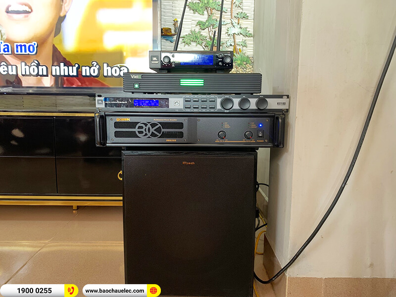 Lắp đặt dàn karaoke cho chú Khiêm ở Hà Nội trị giá gần 80 triệu (JBL XS12, BIK VM 620A, JBL KX180A, R120SW, JBL VM200, 4K Plus 4TB, Màn 22inch)