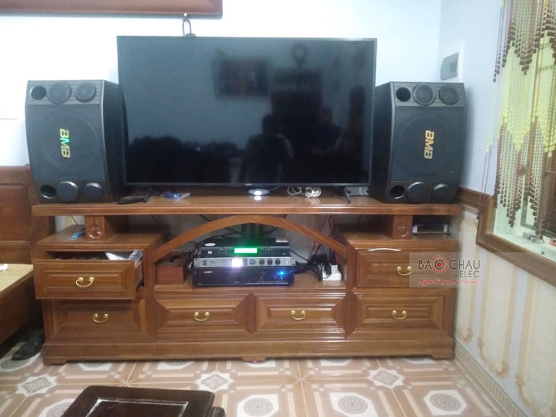 Lắp đặt dàn karaoke gia đình anh Hiện tại Nam Định (BMB 2000SE, VM620A, KX6, U900 PlusX, Pro 565M)