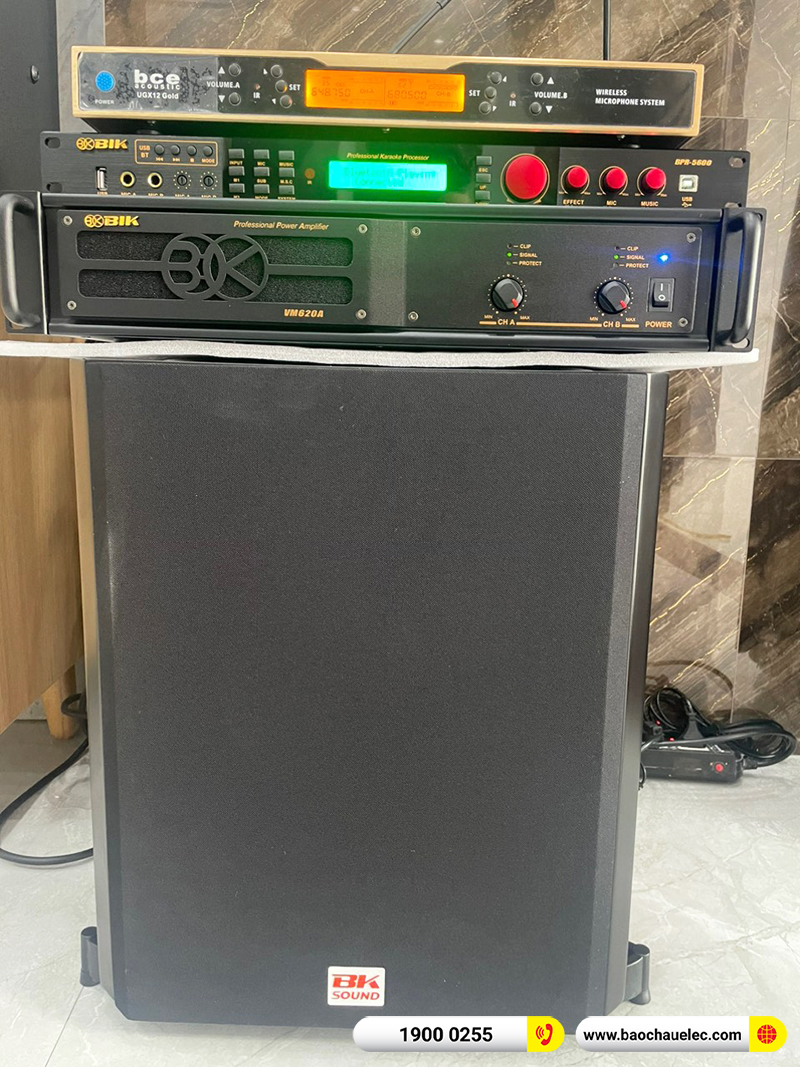Lắp đặt dàn karaoke trị giá gần 50 triệu cho chị Giang tại Quảng Nam (JBL XS10, VM620A, BRP-5600, SW612, BCE UGX12 Gold) 