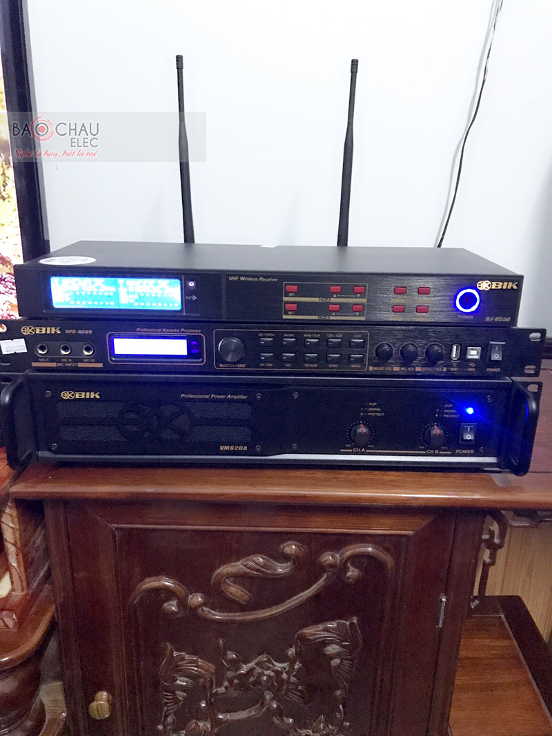 Lắp đặt dàn karaoke gia đình anh An tại Thái Bình (BIK BSP 410, VM620A, BPR8500, SW612B, BJ-U550) 