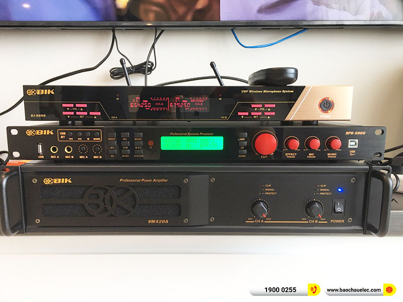 Lắp đặt dàn karaoke trị giá gần 30 triệu cho anh Hùng tại Thanh Hóa (BIK BS-998X, BIK VM420A, BIK BPR-5600, BIK BJ-U600) 
