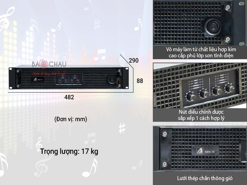 Cục đẩy c&ocirc;ng suất Actpro QD4.13 (4 k&ecirc;nh, 1300W/CH)
