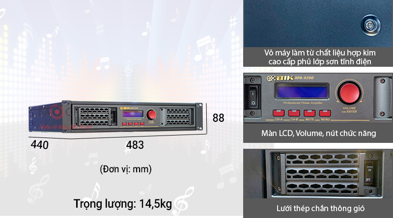 Cục đẩy c&ocirc;ng suất BIK BPA-4200 (2 k&ecirc;nh - Japan)