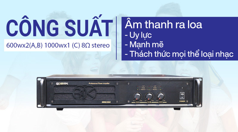 Cục đẩy c&ocirc;ng suất BIK VM630A c&ocirc;ng suất mạnh mẽ