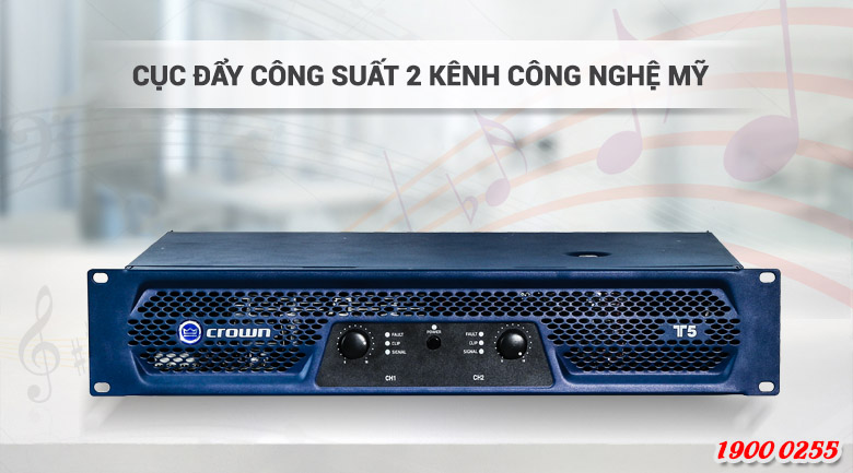 Cục đẩy c&ocirc;ng suất Crown T5 ch&iacute;nh h&atilde;ng Mỹ
