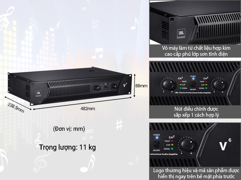 Cục đẩy c&ocirc;ng suất JBL V6